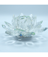 Glass Decorative Lotus Flower Figure Feng Shui Clear Colorful Center 4&quot; ... - €20,53 EUR