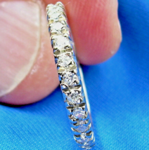 Earth mined Diamond Deco Wedding Band Vintage Anniversary Eternity Ring Size 8.5 - $2,180.25