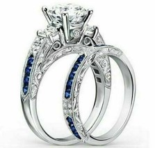 3,27 Karat runder Schnitt Moissanit Verlobungsring Set in massivem 14 Karat... - £179.40 GBP