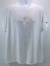 A) Champion Men Spell Out White Out Logo Cotton T Shirt XXL - $14.84