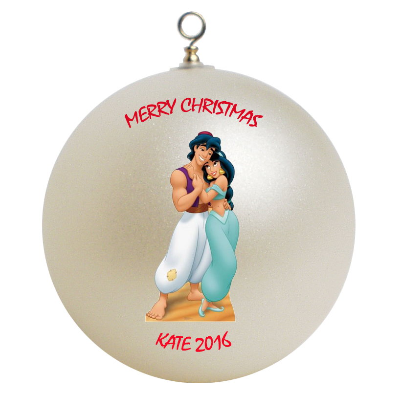 Personalized Disney Jasmine and Aladdin Christmas Ornament Gift - $26.95