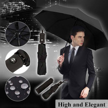 Automatic Black Umbrella Anti-Uv Sun/Rain Windproof 3 Folding Compact Um... - £22.69 GBP