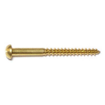 #8 x 2&quot; Brass Slotted Round Head Wood Screws (24 pcs.) - £12.93 GBP