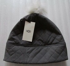 UGG Beanie Hat Quilted Pom Pom Water Resistant Fabric Black or Gray New $75 - $64.50