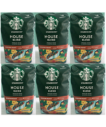 6 pack STARBUCKS Medium Roast House Blend Coffee Ground 12oz EACH BB 16/... - £29.59 GBP