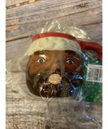 Mini 2 oz Black Santa Clause Espresso Mug Holiday Christmas Decor - $18.69
