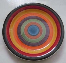 Rondo Hand Painted &amp; Handcrafted Multi-colored Swirl Design Side Plate by Phillp - £11.71 GBP