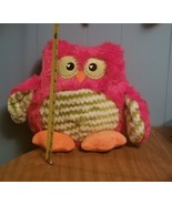 Dan Dee Owl 12&quot; Pink And Green Chevron Plush Pillow Stuffed Animal Soft Toy - £4.52 GBP