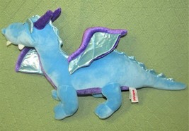 Aurora 18&quot; Roaring Dragon Blue Purple Winged Plush Stuffed Animal Working Sound - £12.33 GBP