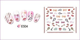 Nail Art 3D Decal Stickers lips mirror perfume lipstick bow party love E504 - £2.54 GBP