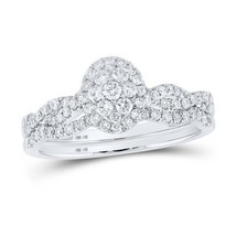 10k White Gold Diamond Engagement Wedding Bridal Ring Set 1/2ctw - £679.71 GBP