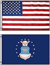 3&#39; X 5&#39; 3x5 Air Force Emblem Flag + Usa American Flag Flags Wholesale Lot - £15.62 GBP