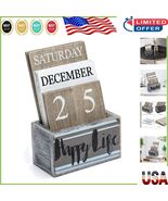 Elegant Wooden Block Calendar - Timeless Décor for Home or Office Desk - $526.10 MXN