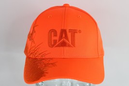 Deadstock Vintage Y2K 2006 Cat Caterpillar Spell Out Deer Buck Hat Blaze Orange - £35.87 GBP