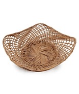 GORGEOUS VINTAGE LARGE 17” WINNOWING WOVEN WICKER RATTAN STRAW DÉCOR BASKET - €12,74 EUR