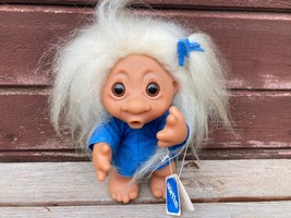 Vtg Heather Thumb Sucker 8" Dam Norfin Troll Doll W Tag Denmark White Hair - $79.15