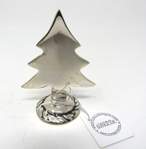 Christmas Tree Place Card Holder 2&quot; Silver Plated TableScape Decor Solid... - £11.59 GBP