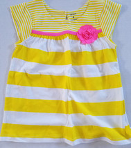 Carter&#39;s Girls Playwear Pullover Top   Sizes 4  NWT Yellow Stripe With F... - $12.99