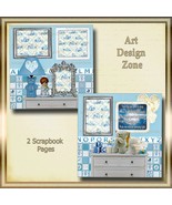 Little Boy&#39;s Room Scrapbook Pages in Blues &amp; Whites with Wall Prayer &amp; B... - €14,87 EUR