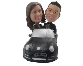 Custom Bobblehead Cute Couple Driving In A Convertible Car - Motor Vehic... - $233.00