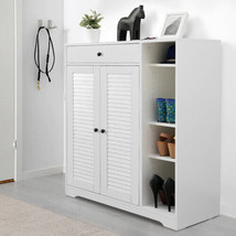 Freestanding Shoe Rack Organizer with 2 Shutter Door, Entryway Narrow - £137.36 GBP