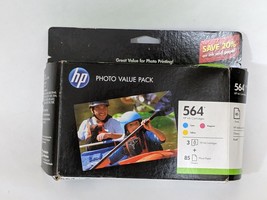 HP Photo Value Pack 3x Ink 564 Cartridges  85 Sheets Photo Paper CG925AN... - $19.79