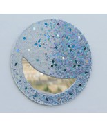 Crescent Moon Star Round Mosaic Wall Decor, Handmade Wall Art J013 - £180.13 GBP