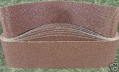10pc 4 " X 36 " 50 GRIT SANDING BELT Butt Joint sand paper USA Made Cloth Back - £23.88 GBP