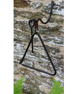 WROUGHT IRON DINNER BELL SET - Amish Blacksmith Hand Forged Triangle Chi... - £39.25 GBP