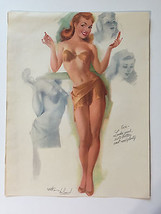 November 1952 Pinup Girl Sketchpad Art by Withers Hollywood Lipstick - £11.61 GBP