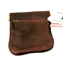 Leather Coin Pouch   Dark Brown Money Purse Wallet   Amish Handmade In Usa - £18.77 GBP