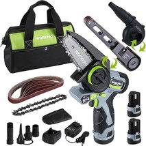 Workpro Cordless Detail Belt Sander, Mini Chain Saw, Electric Blower, 3-In-1 - $103.99