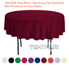Tektrum 70&quot; Round Polyester Tablecloth -Thick/Heavy Duty/Long Life - Burgundy - £14.34 GBP