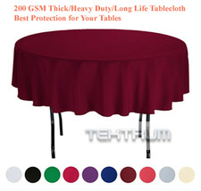 Tektrum 70&quot; Round Polyester Tablecloth -Thick/Heavy Duty/Long Life - Burgundy - £13.47 GBP