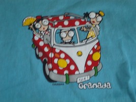 Ole Grenada Spotted Bus Vacation Tourist Blue T Shirt Men&#39;s Size M - £12.45 GBP