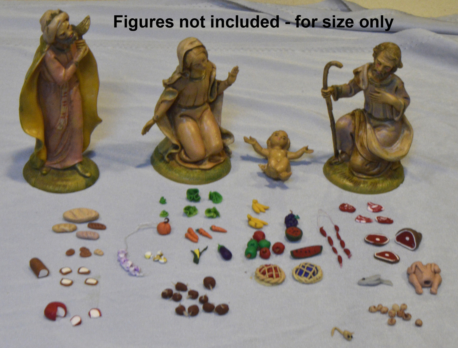 #2346 Miniature Handmade Foods for Fontanini 5” Village - 71 pieces - $50.00