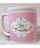 Enesco Ceramic Coffee Hot Cocoa or Tea Mug Cup Pink/White Love One Anoth... - $8.95