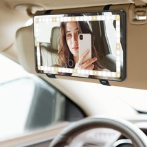 Car Sun Visor Vanity Mirror Car Vanity Mirror With Lights Makeup Mirror ... - $44.33