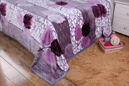 Orchid Blossoms Striped Floral Lavender Plush Fleece Flannel Throw Blanket - €42,41 EUR