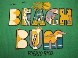 Vintage Beach Bum Summer College Party Beer Puerto Rico T Shirt L - £19.32 GBP