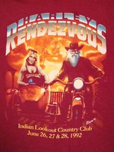 Vintage Harley Rendezvous 1992 90&#39;s Motorcycle Rally Biker Thin T Shirt M - £31.61 GBP
