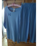 2 Piece Set Woman&#39;s Blue Capri Pants &amp; Top Size Medium  By Roamans - £43.71 GBP