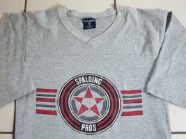 Vintage Spalding Pros Sports V-Neck Jersey T Shirt S - £21.05 GBP