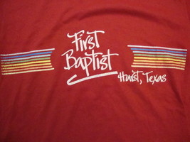 Vintage First Baptist Hurst Texas Church Red T Shirt Size M - £12.58 GBP