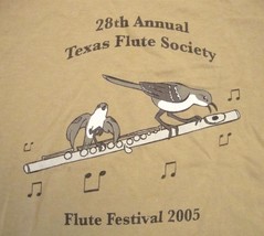 Texas Flute Society Festival 28th Annual 2005 Souvenir T-Shirt S - $17.67