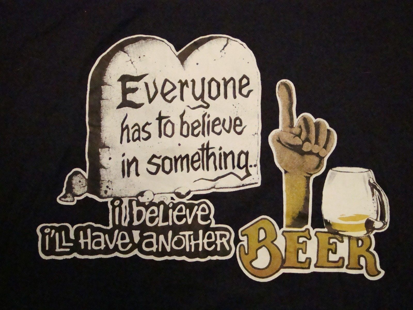 Vintage I Believe I'll Have A Beer Funny College Party Belief Religion T Shirt M - $16.82