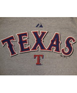 MLB Texas Rangers Major League Baseball Fan Majestic Apparel Gray T Shir... - £11.02 GBP