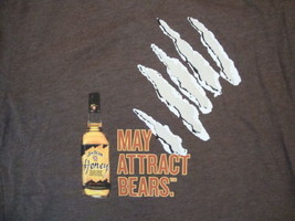 Jim Beam Honey Whiskey &quot;May Attract Bears&quot; Soft Brown T Shirt M - £11.67 GBP