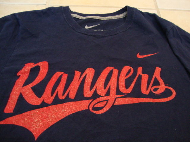 MLB Texas Rangers Major League Baseball Fan Nike Apparel Blue T Shirt S - $15.53