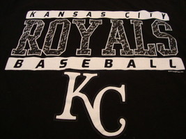 MLB Kansas City Royals Baseball Sports Fan Genuine Merchandise Black T Shirt L - £12.16 GBP